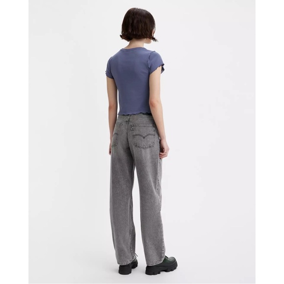 Levi’s Baggy Dad Waterless Grey Jeans High Rise Wide Leg Size 26 - Picture 9 of 15